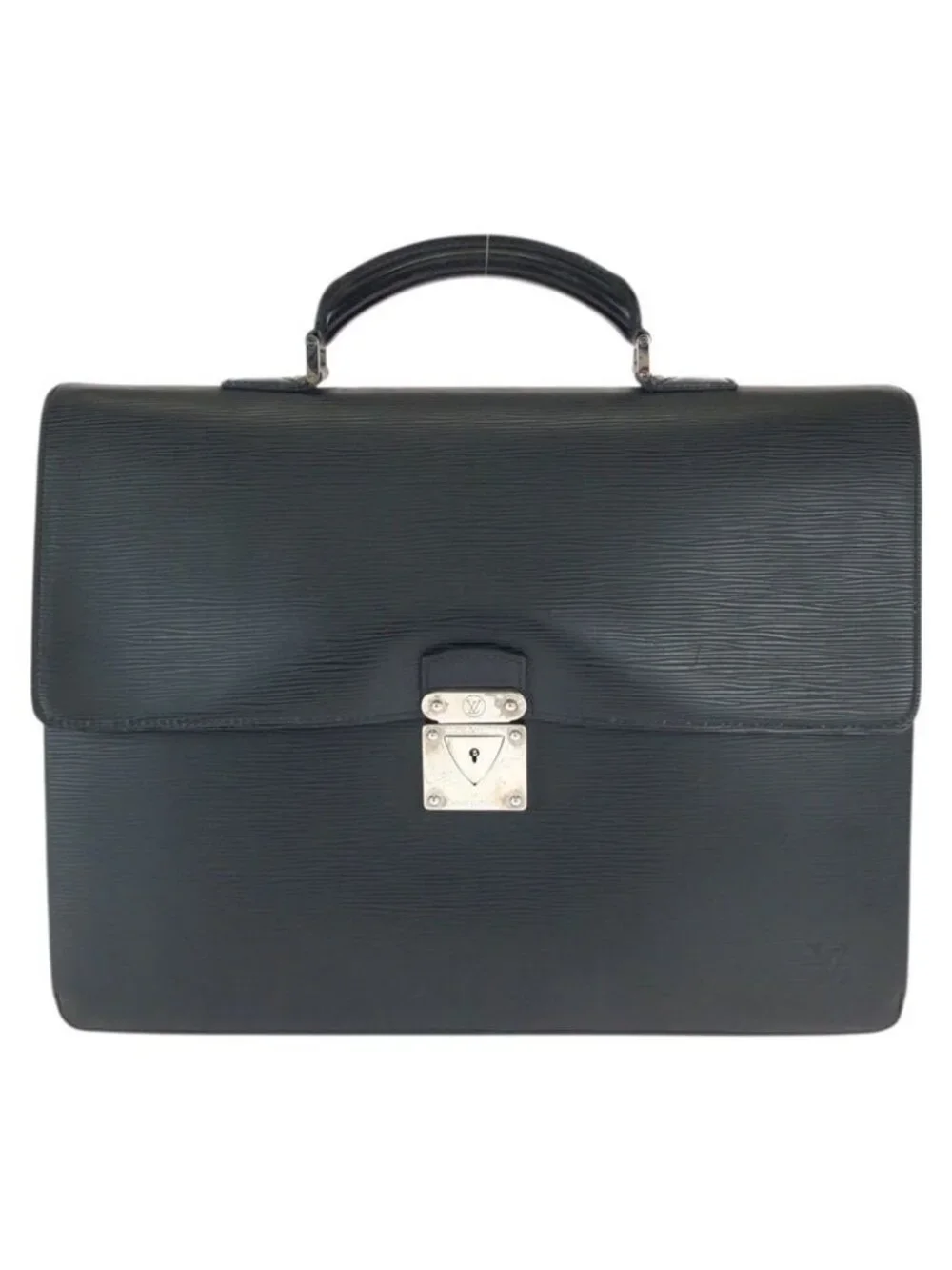 Louis Vuitton Epi Black Silver Leather Business Bag